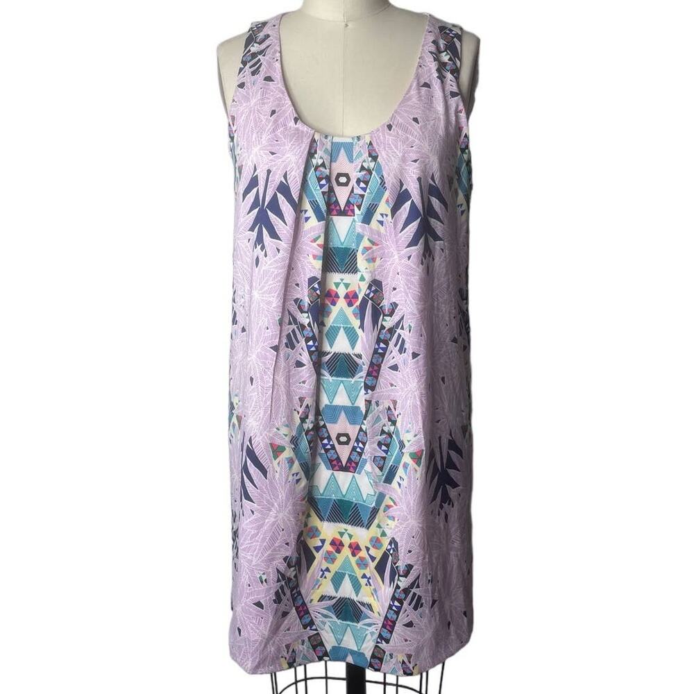 Mara Hoffman Aztec Print Lilac Shift Dress Size Medium
